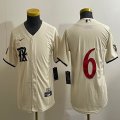 Youth Nike Texas Rangers #6 beige majestic baseball jerseys city version