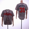 Atlanta Braves #31 Greg Maddux gray throwback baseball jersey