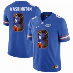 Custom Florida Gators #8 Nick Washington blue fashion college football jersey