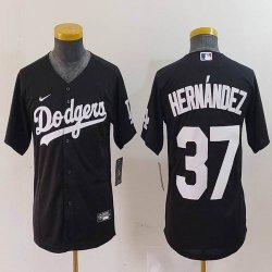 Youth Nike Los Angeles Dodgers #37 Enrique Hernandez black majestic baseball jerseys