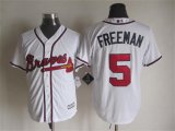 Atlanta Braves #5 Freddie Freeman white Majestic baseball jersey