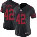 Women 49ers #42 Ronnie Lott nike black Color Rush Limited Jersey