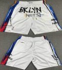 Brooklyn Nets white nba shorts with pocket