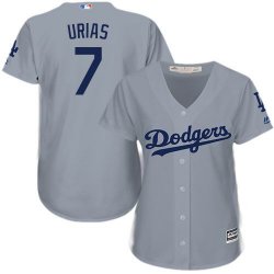 Custom Los Angeles Dodgers #7 Julio Urias gray Youth majestic baseball jersey