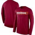 Men's Washington Redskins Nike Burgundy Sideline Seismic Legend Long Sleeve T-Shirt