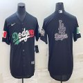 2020 World Series Los Angeles Dodgers black majestic baseball Jerseys-BD 01