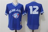 Toronto Blue Jays #12 Roberto Alomar blue throwback baseball Jerseys