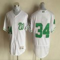 2016 Washington Nationals #34 Bryce Harper white green Flexbase Authentic Collection Jersey