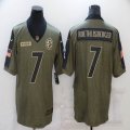 Nike Pittsburgh Steelers #7 Ben Roethlisberger green 2021 Salute to Service Limited Jersey