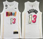 Nike Miami Heat #13 Bam Adebayo white basketball jerseys 6 patch-XD