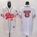 Nike San Francisco 49ers blank white baseball jerseys Joint Name 07