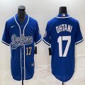 Los Angeles Dodgers #17 Shohei Ohtani Nike blue majestic baseball Jersey Joint name -BD 04