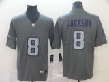 Nike Baltimore Ravens #8 Lamar Jackson gray fashion NFL Color Rush Limited Jerse