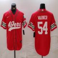 Nike San Francisco 49ers #54 Fred Warner red baseball jerseys Joint name-BD