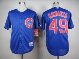 Chicago Cubs #49 Jake Arrieta blue mlb baseball jersey