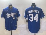 Nike Los Angeles Dodgers #34 Fernando Valenzuela blue majestic baseball jerseys 01