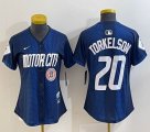 Youth Nike Detroit Tigers #20 Spencer Torkelson blue Majestic baseball jerseys city version 03