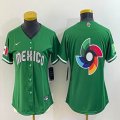 Women 2023 World Cup Mexico blank green majestic baseball jerseys (27)