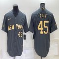 2022 MLB All-Star Nike New York Yankees #45 Gerrit Cole gray majestic baseball jerseys