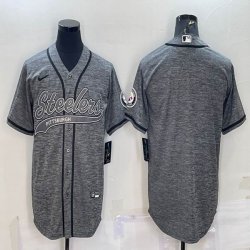 Nike Pittsburgh Steelers blank Hemp grey baseball jerseys Joint name-BD