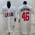 2023 World Cup #46 Paul Goldschmidt white USA majestic baseball jerseys 09