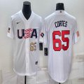 2023 World Cup #65 Cortes white USA majestic baseball jerseys 03