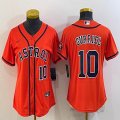 Women Nike Houston Astros #10 Yuli Gurriel orange baseball jerseys -BD