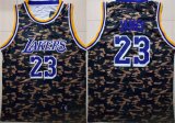 Los Angeles Lakers #23 LeBron James black flowers fashion nba jerseys-LT