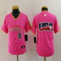 Youth Nike San Diego Padres blank pink baseball jerseys Joint Name 04