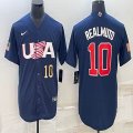 2023 World Cup #10 J.T. Realmuto blue USA majestic baseball jerseys 03