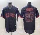 Nike Los Angeles Angels #27 Mike Trout black fashion majestic baseball jerseys