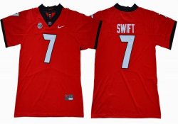 2018 Georgia Bulldogs #7 D\'Andre Swift red College Football Color Rush Limited Jersey