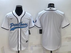 Nike Carolina Panthers blank white baseball jerseys Joint name-BD