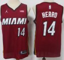 Jordan Logo Miami Heat #14 Tyler Herro red nba basketball jerseys-S8