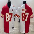 Nike Kansas City Chiefs Travis Kelce #87 red white splits Color Rush Limited Jerseys