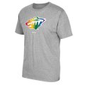 Men's Minnesota Wild Reebok Gray Rainbow Pride T-Shirt