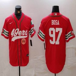 Nike San Francisco 49ers #97 Nick Bosa red baseball jerseys Joint name-BD 01