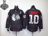 2013 NHL Stanley Cup Chicago Blackhawks #10 Patrick Sharp Black Jerseys A Patch