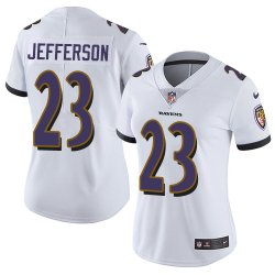 Women Baltimore Ravens #23 Jefferson Nike white Color Rush Limited Jersey