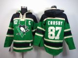 reebok Pittsburgh Penguins #87 S.Crosby green NHL hooded sweatshirt