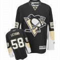 NHL Pittsburgh Penguins #58 Letang Black Jersey