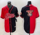 Nike San Francisco 49ers blank red black splits baseball jerseys Joint name -BD 03