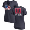 Women's Philadelphia Flyers Fanatics Branded Navy Personalized Name and Number Banner Wave V-Neck T-Shirt