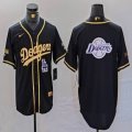 Nike Los Angeles Dodgers blank black gold fashion baseball jerseys 11