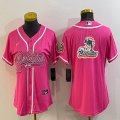 Women Nike Miami Dolphins blank pink baseball jerseys Joint name-BD