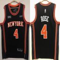 New York Knicks #4 Derrick Rose black NBA basketball Jersey 75th-HL