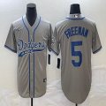 Nike Los Angeles Dodgers #5 Freddie Freeman gray majestic baseball Jerseys Joint name -BD