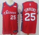 Nike Philadelphia 76ers #25 Ben Simmons red basketbal Jersey