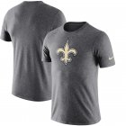 New Orleans Saints Nike Essential Logo Dri-FIT Cotton T-Shirt - Heather Charcoal