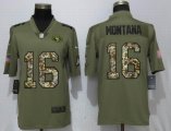 Nike San Francisco 49ers 16 Montana Olive Camo Carson 2017 Salute to Service Limited Jersey